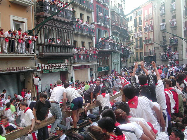 Festival: The running of the bulls in Pamplona