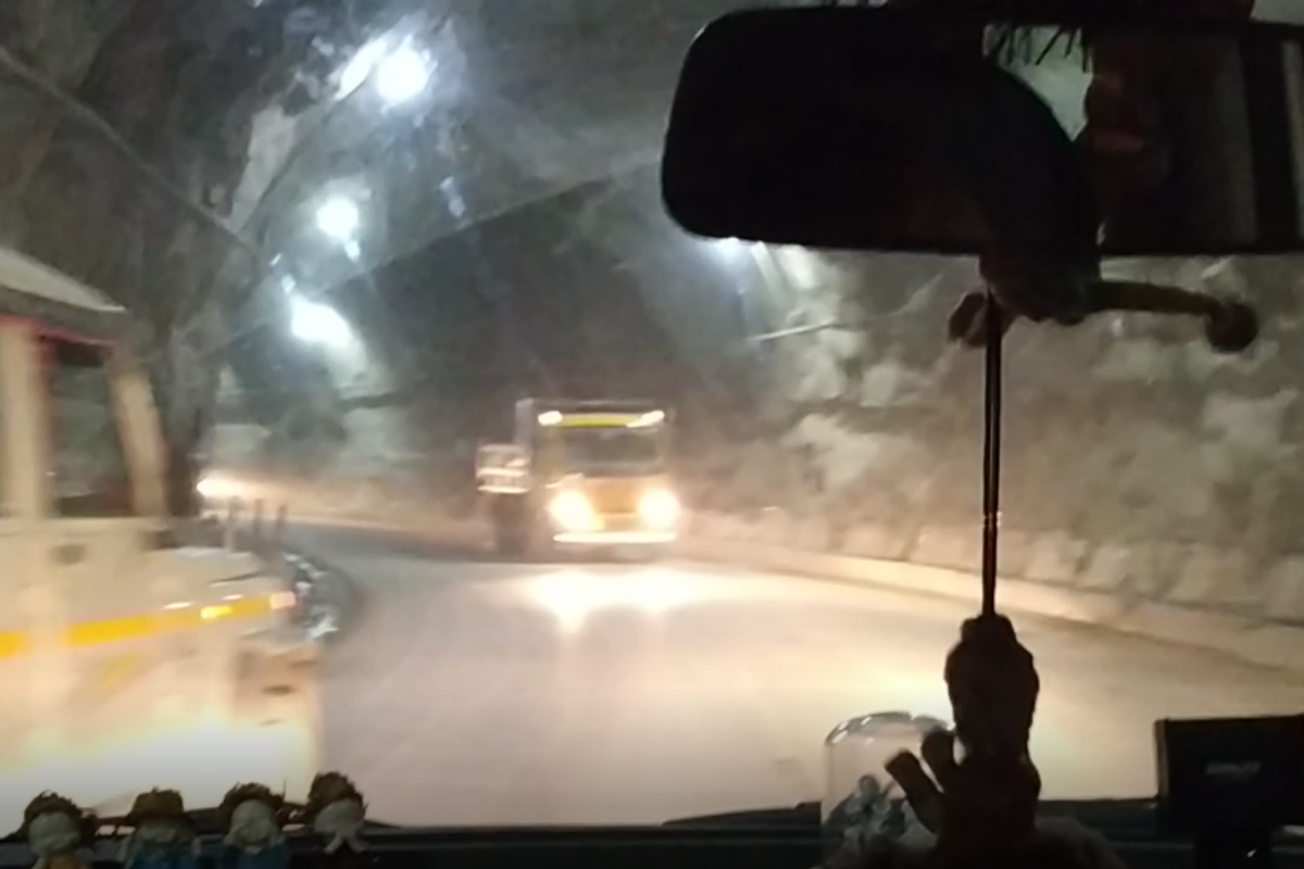 3-4 kms long tunnel in Manali way